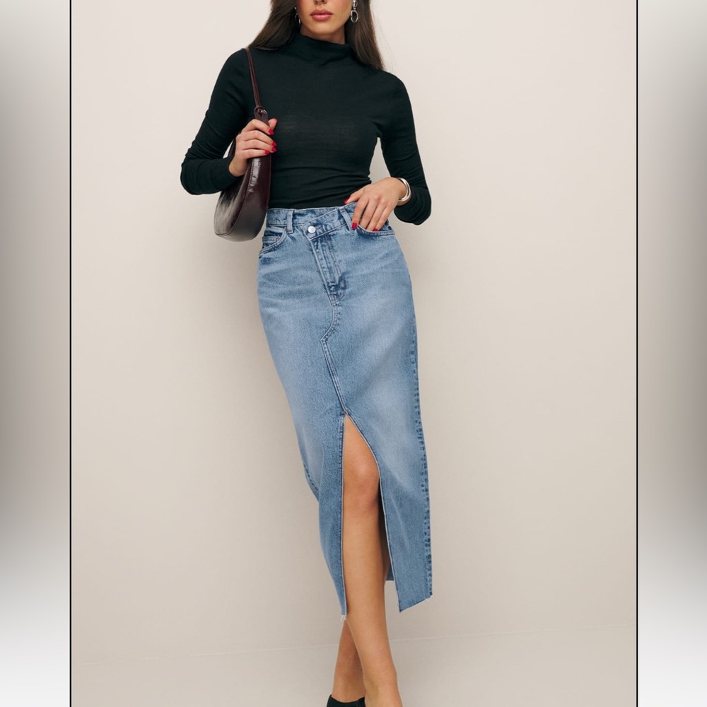Reformation Long Denim Skirt